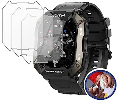MIHENCE [3 Stück] Schutzfolie Kompatibel mit PYRODUM GT600 Folie, PET HD Displayschutzfolie Kompatibel mit PYRODUM GT600 / C20 Smartwatch/Slothcloud Smart Watches/Kospet Tank M1 Pro Watch