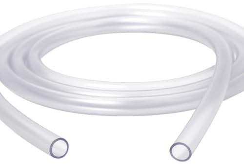 2 m / 6.5 ft Clear PVC Food-Grade Airline Tubing - 4 mm ID x 6 mm OD Flexible Hose for Aquarium Air Line, Fish Tank Air Pump, Pond Aeration, Hydroponics, Water & Air Transfer - Non-Toxic Pipe