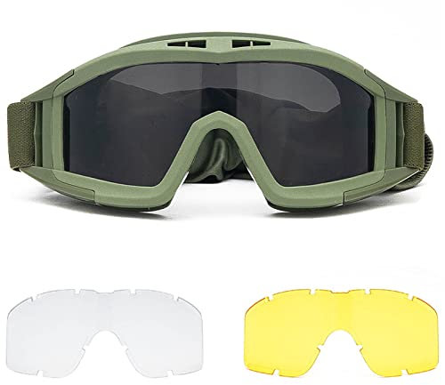 Ruiqas Gafas de seguridad tácticas para airsoft militares anti niebla para caza y ciclismo