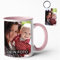 Tasse mit Foto & Text bedrucken Lassen/Farbige Tasse+Schlüsselanhänger (Rosa)