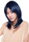 Prettyland blau-schwarz gesträhnte Mittellange Gestuft Glatte Schulterlange Pony Perücke Wig C1350