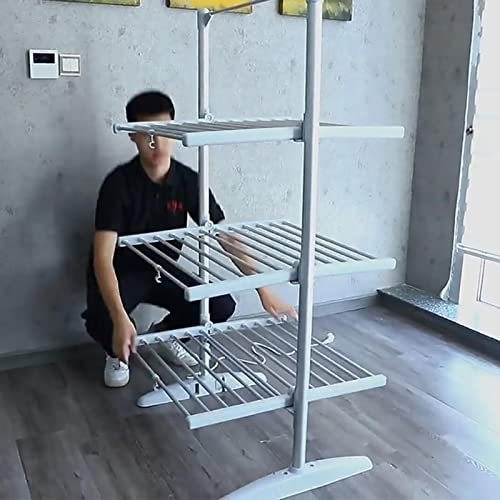 GaRcan Sèche-Linge électrique 300 W Séchoir à Linge Portable Pliable et Chauffant pour Un séchage Rapide du Linge Sèche-Linge en Acier Inoxydable Efficace et Peu encombrant à 3 Niveaux