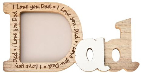 YangQian Bilderrahmen mit Aufschrift I Love You Dad, Geschenke für Vater, Weihnachten, Geburtstag, Geschenke von Tochter, Sohn, Papa, Geschenke für Vater, Holz-Bilderrahmen, 8,9 x 8,9 cm, für