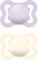 MAM Air Succhietto 2-6 Mesi (Set da 2), Ciuccio MAM 2-6 mesi per pelli sensibili e delicate, Kit da 2 accessori neonato con tettarella in caucciù naturale e porta ciuccio sterilizzatore, Rosa/Neutro