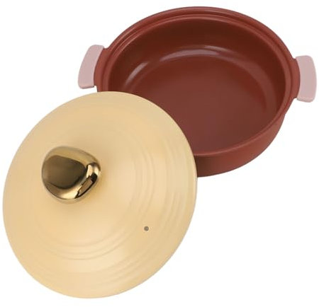 Olla de Cerámica Antiadherente, Ollas de Cerámica para Cocinar con Tapa, Olla de Barro para Cocinar, Olla Pequeña conque Se Mantiene Fresco, Olla de Sopa de Inducción para Cocinar