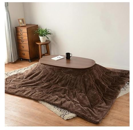 YuanSpring niedriger Tisch Heiztisch, japanischer Tatami-Heim-Kotatsu-Tisch, Futon-Tee-Couchtisch für alle Jahreszeiten(B)