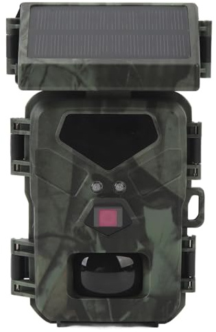 Solar Trail Camera, 20MP 1080P IP65 Waterproof Hunting Camera with Built In Solar Panel, Compact Wildlife Monitor Camera with 65 Feet NightDistanceRecording
