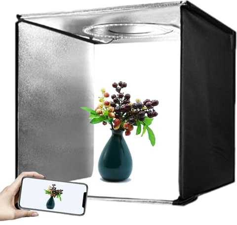 FASSME Fotografie-Leuchtkasten-Tischplatte, Leuchtkasten-Fotografie - Hintergründe für Fotoshooting - Faltbares High-Color-Fotoshooting- und Fotohintergrund-Ständer-Kit. DREI