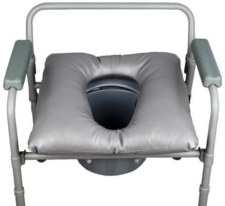 Bedside Soft Commode seat Cushion, Thick Pad PU Cover with Fixing Straps for Commode Chair, Washable Toilet Seat Cushion Warmer for Elderly Adults