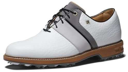 FootJoy Tenis de golf para hombre Premiere Series-Packard Lx, Blanco/Gris/Negro, 13 Wide