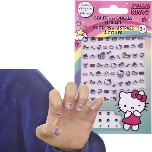 Hello Kitty 2er Set Nagelsticker- Selbstklebend- Hello Kitty Nagelaufkleber - Nailart-Sticker- Abziehbilder Geschenke für Mädchen Kinder -Geburtstagsgeschenke- Nagel dekoration