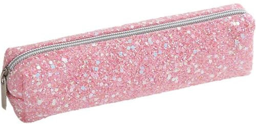 Stakee Niedlicher Bleistift-Organizer, Glitzerndes Federmäppchen, Kleines Federmäppchen Für Mädchen, Glänzend, Hübsche Schlanke Bleistifttasche Reißverschluss, Schulbedarf