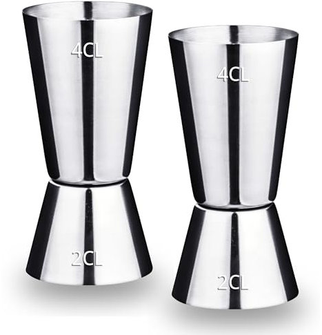 Orapink Cocktail Messbecher Set - 2er Pack, 2cl & 4cl Dual Spirit Measure Cup - Cocktail Messbecher - Edelstahl Barmaß für perfekte Cocktails - Präzise Skala für Bars und Zuhause