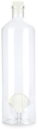 Balvi Bottiglia Atlantic Shell Colore Bianco Fatta a Mano in Vetro borosilicato 30 cm