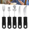 Couverts Parkinson : WEGREAT 5 pièces Couverts Adaptatifs Ensemble Fourchette Cuillère à café Cuillère à soupe Couteau, Couverts pour Parkinson Seniors Handicapés pour Parkinsons, Tremblements à la