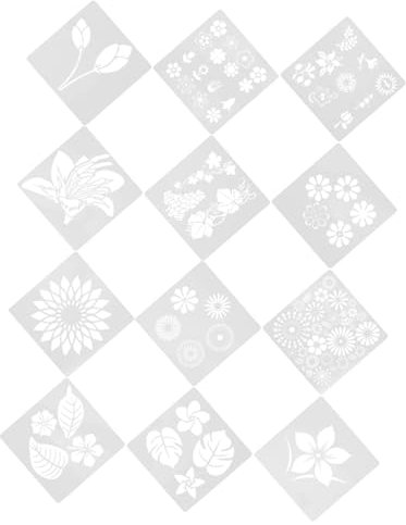 PHENOFICE 5 Sets Pintura Plantilla Lavable Pintura Plantillas Arte Decoración De La Pared Plantillas De Dibujo Flores Plantas Plantillas Pintura Plantillas Para Lienzo Pintura De Cara