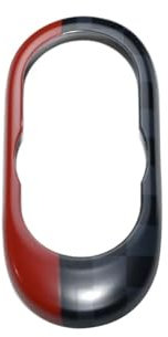 SFIWFOGD Aufkleber mit Multimedia-Taste und Gehäuseabdeckung for die Mittelkonsole im Black Flag-Stil, kompatibel mit Mini Cooper F55 F56 F57, Zubehör(JCW)