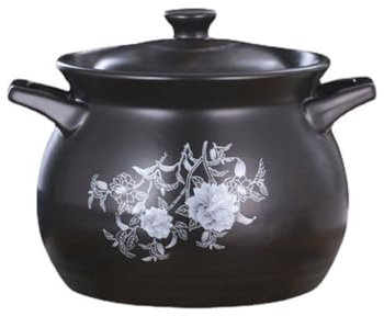Soup Pot Crock Pot Ceramic Large Casserole Open Fire Casserole Stew Soup Pot Household Porridge Gas Cooking Casserole Cooking Pot(A)