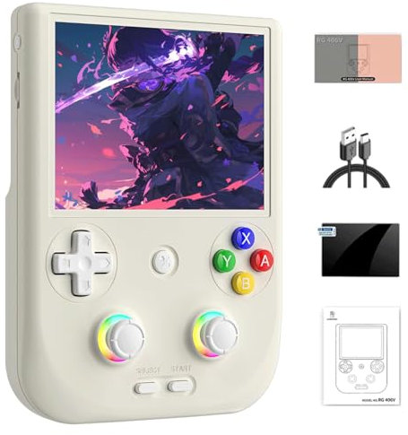 NULA RG406V - Console da gioco in stile retrò, processore Android 13 Unisoc T820, touchscreen IPS da 4 pollici, console per videogiochi arcade, supporta Bluetooth 5G – Nessun gioco