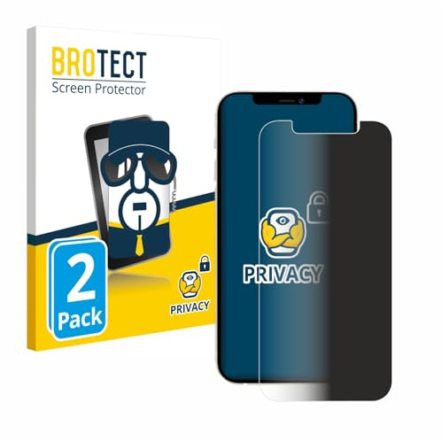 brotect Privacy Screen Protector compatible with Apple iPhone 12 Pro | 2 Pack Anti-Spy Screen Protection Made in Germany Protection-Film Blue Light Filter Clear