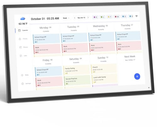 LOOFII 39,6 cm (15,6 Zoll) intelligenter digitaler Kalender und Aufgabengrafik, interaktiver Full HD-Touch-Display für Familienplanung, Wandmontage, Organisation von