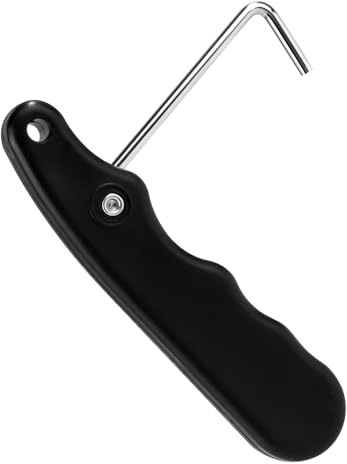 lasuroa 1stk Hockey Schlittschuh Spanner, Faltbarer Schnürsenkel Zieher Rutschfester Schlittschuhe Schnürsenkel Spanner aus Edelstahl zum Schnüren von Schlittschuhstiefeln(Schwarz)