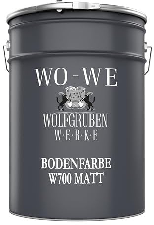 WO-WE Betonfarbe Bodenfarbe Bodenbeschichtung W700 Schwarz MATT ähnl. RAL 7036-10L