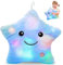 LED Sternen Kissen LED Sternförmiges Kissen Leuchtende Kinder Kissen Nachtlicht Plüschkissen Stern Plüsch Kissen Sensorisches Spielzeug für Autismus Deko Geschenk für Weihnachten Geburtstag