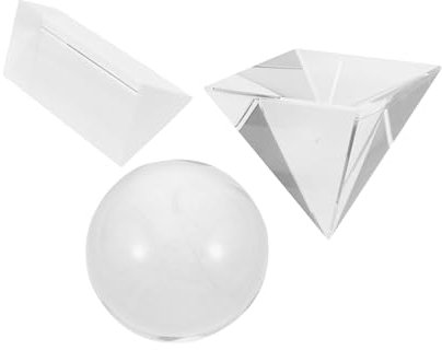 PartyKindom 3stücke Kristall Optisches Prisma Mit Pyramidenspiegel Und Kugel Für Lichtbrechung Fotografie Effekt Wissenschaftliches Experiment Und Dekoration Zuhause Büro