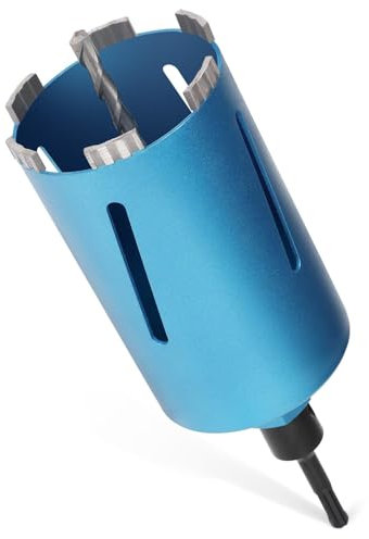 M22 Diamond Core Drill Bit for Core Drills, Socket Countersink Diameter 102 mm L 200 mm, with 6 Segments Height 10 mm Turbo, SDS-PLUS Adapter, Wet Drill Bit, Dry Drill Bit, Core Drill Bit for