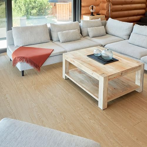 Self Adhesive Floor Planks - 10 Planks Pack Covering 14.96 sq ft / 1.39sqm | Each Stick On Tile Plank Measures 5.9x35.9in (91.4x15.2cm) | Peel And Stick Vinyl Flooring | Natural Wood Effect