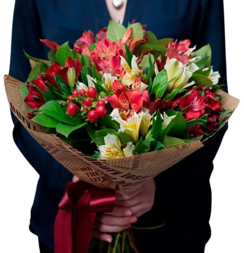 Bouquet de Alstroemerias Naturales - Flores Frescas con Envío Rápido - DECOALIVE - Bouquet 30 Flores