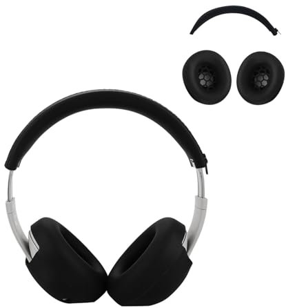 Aiivioll Protective Covers 2-Piece Set for Beats Studio Pro Headphones, Silicone Headphone Cover for Beats Studio Pro Soft and Easily Washable Comfortable Sweatproof Headphone Covers(Black)