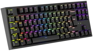 Genesis Thor 404 TKL Mechanische Gaming Tastatur QWERTZ – Kabelgebundenes 80% Keyboard mit Kailh Box Brown V2 Switches, Hot-Swap, RGB Beleuchtung, Double-Injection Keycaps, USB-A, Schwarz