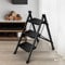Awjaisca 3 Step Folding Ladder with 330 Lbs Capacity &Wide Anti-Slip Pedals,Lightweight & Portable Folding Step for Adults’ Household Tasks,Small Ladder Step Stool for Home, Closets, Office Use,Black