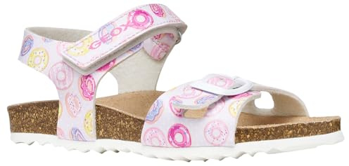 Geox Mädchen J Adriel Girl C Sandalen, C1z8d White Dk Fuchsia, 36 EU