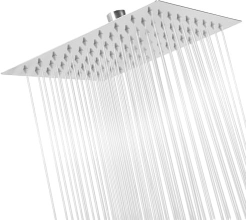 Porta doccia quadrata, 20x20 cm / 7.87x7.87in 1pc moderno in acciaio inossidabile pioggia pioggia per doccia spruzzatore per bagno superiore, supporto per soffitto