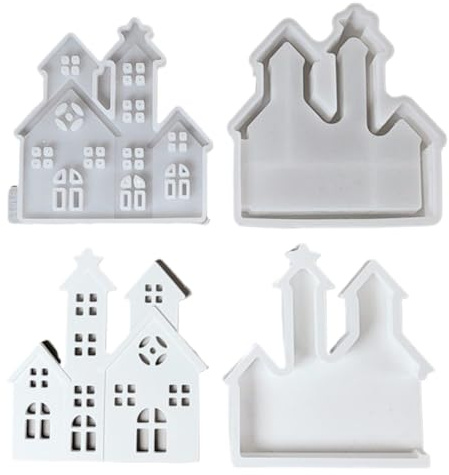 Weqizuerqi Stampo in silicone | Decorazione per la casa in silicone, 1 paio di stampi in resina | per cera, fondente, argilla, soggiorno, cucina, feste, vacanze, compleanni, matrimoni