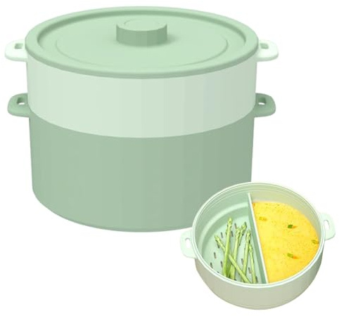 Arroopu Mikrowellen Dampfgarer | Hitzebeständige Doppelschicht,Mikrowelle Essen Dampfgarer Mit Deckel,für Babynahrung Küche Wohnheim Restaurant Dämpfen Aufbewahrung