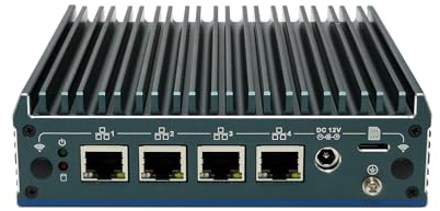 ANDAQI Din Rail Side Mount Micro Firewall Appliance, Mini PC, PFSense, OPNsense, VPN, Router PC, N100, RX17, SIM Slot, COM, 4 x 2.5GbE I226-V, HDMI, DP, TPM2.0, 16G RAM, 256G SSD