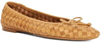 Dune London Ladies Wide Fit Heat Woven Ballet Flats Size UK 8 Ballet Pumps Tan