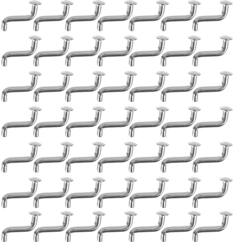 Inserto di Sicurezza per Scaffalature Pallet, Ganci Piegati 50 Pezzi | Ferro Argento, Rivetti a Testa Piatta Inclusi, per Magazzini e Varie Applicazioni di Stoccaggio