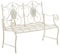 CLP Gartenbank Punjab, lackiertes Eisen, antik, Landhaus-Stil, Nostalgie, ca. 120 x 50 cm, Farbe:antik-Creme