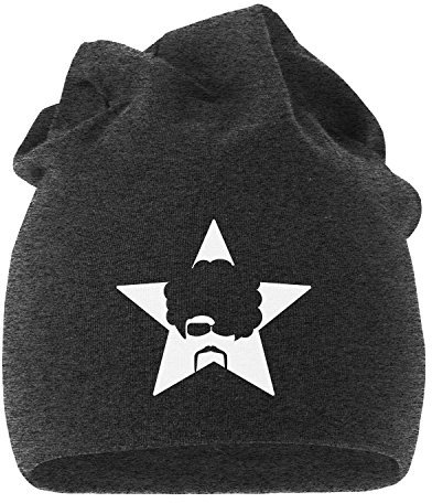 MoonWorks Jersey Beanie {Replace} Mütze Bedruckt Herren Damen Dunkelgrau Unisize