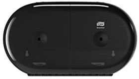 Tork SmartOne® Distributeur murale Mini Double pour papier toilette rouleau noir T9, grande capacité, gamme Elevation, 682008