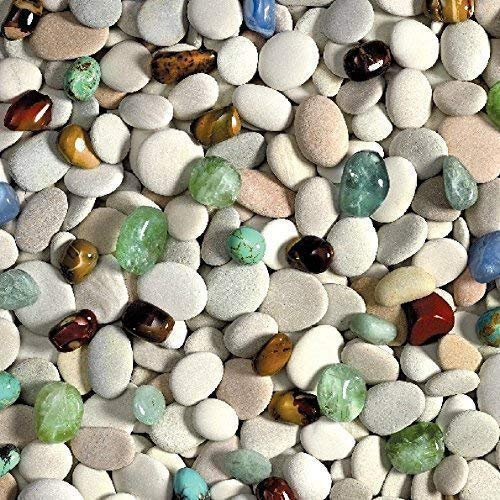 KEVKUS Wachstuch Tischdecke Meterware Steine maritim C147030 Größe wählbar in eckig rund oval (140 cm rund)