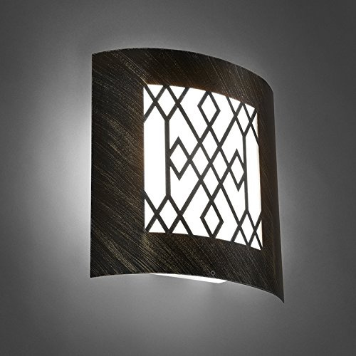 Qazqa Landhaus außen Wandleuchte, Außenlampe, Wandlampe für den Garten - Emmerald - Rostbraun, Landhausstil, max. 40W, Geeignet für LED, 10.5cm, IP44, Rechteckig