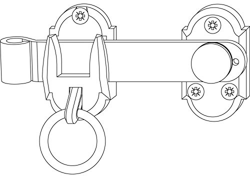 MACO RUSTICO Ladenmittelverschluss 2-flg. m. Hebel kurz L=125mm, schwarz (14216)