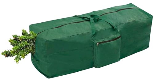 ADEPTNA Heavy duty Christmas Tree Storage Bag - Suitable Xmas Tree Up to 7ft -Double Stitched Zip Carry Handles (GREEN)
