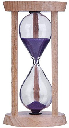 Seawang Sanduhr aus Holz, 3 Minuten, Sanduhr, Zahnputzuhr (lila)